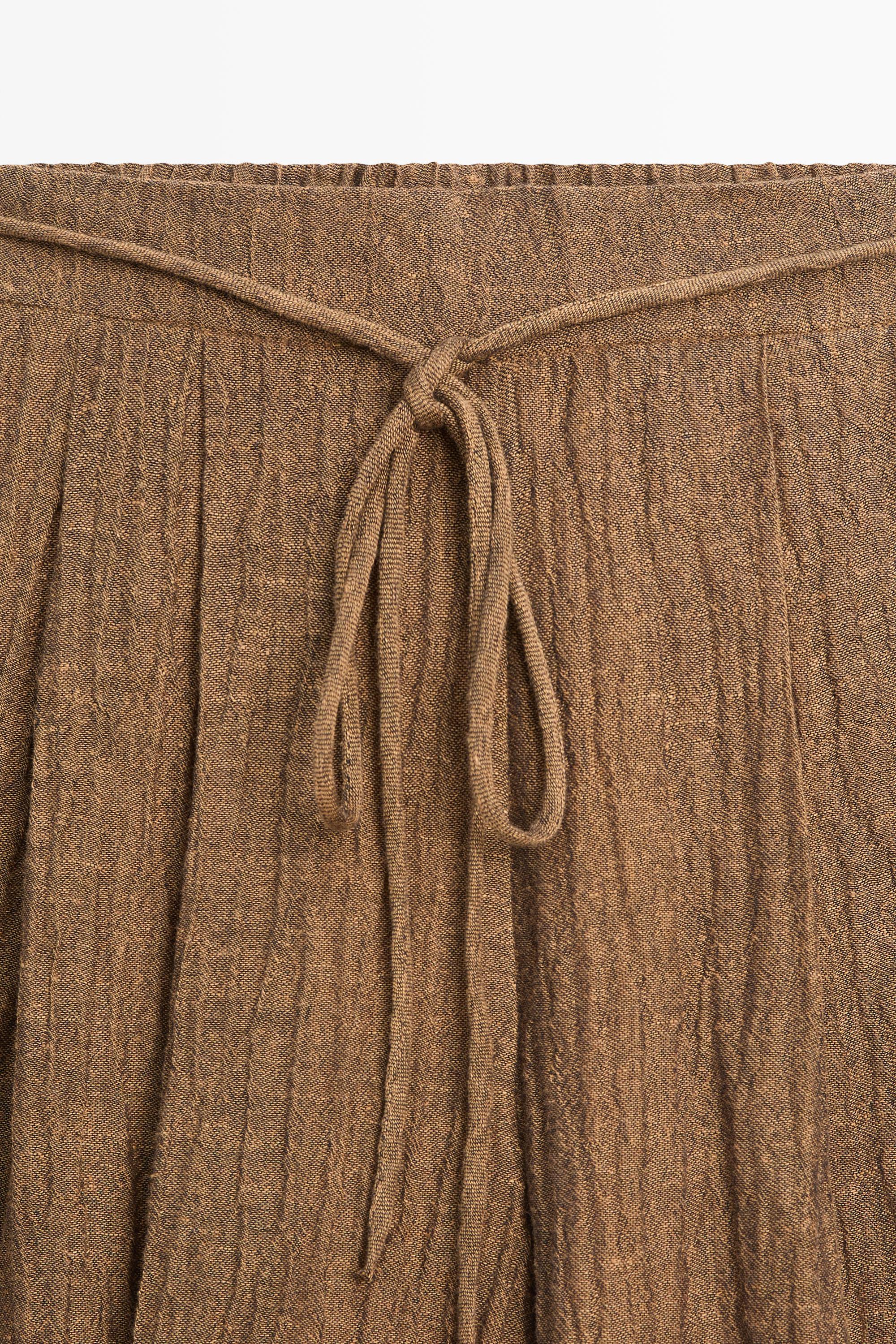 Pantalon fluide en lin mélangé